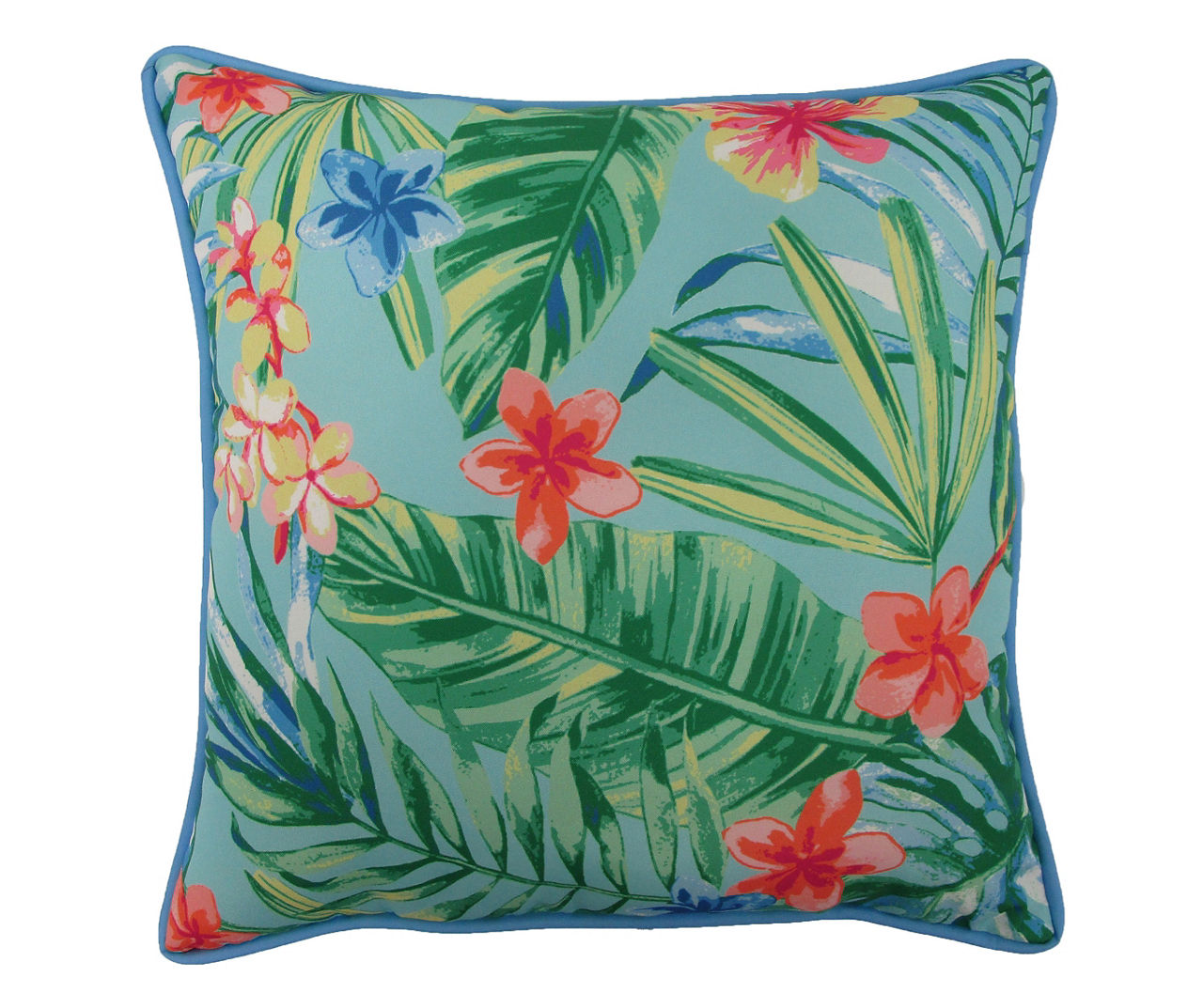 Real Living Tropical Turquoise Outdoor Throw Pillow | Big Lots