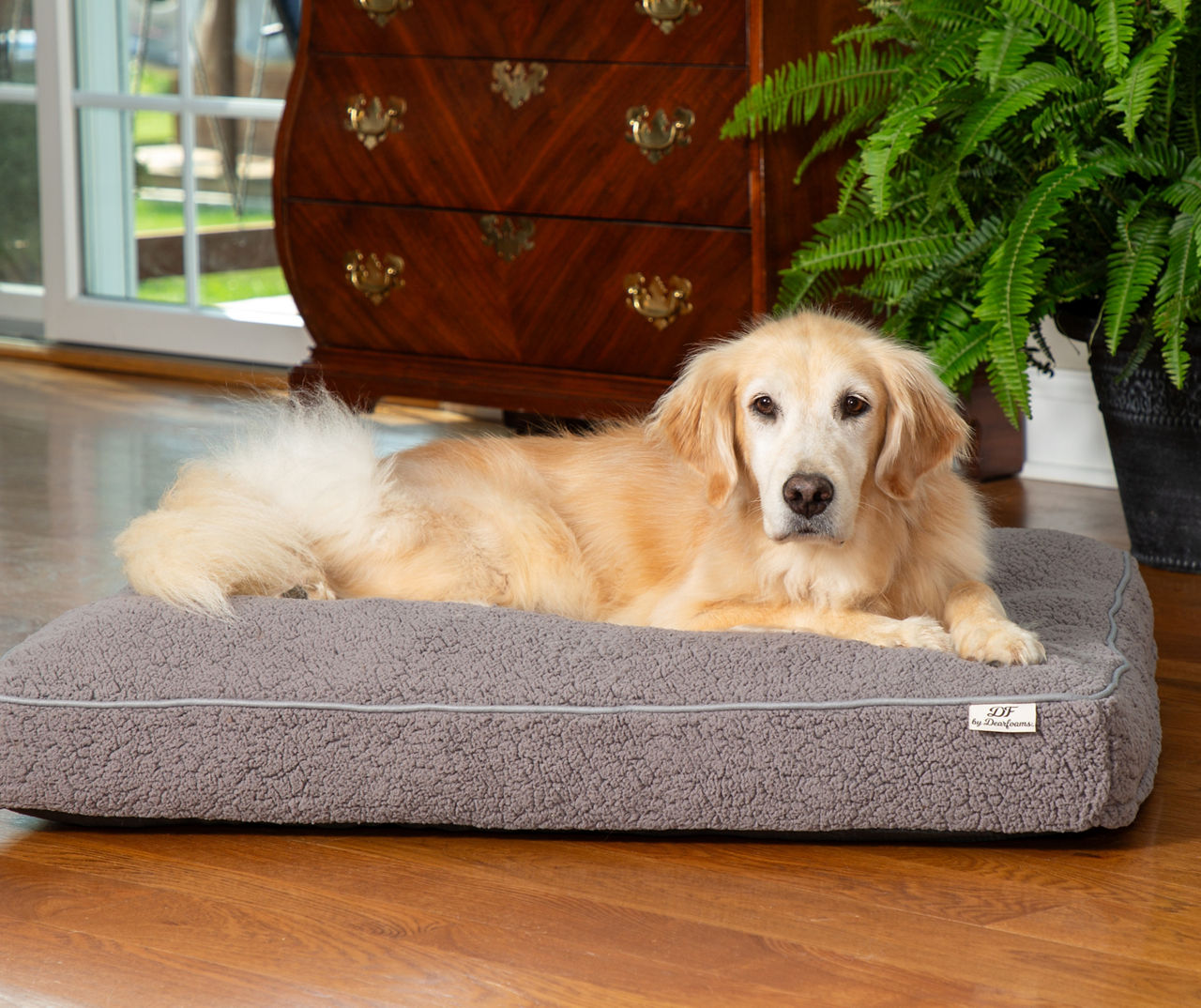 Gray Sherpa Sleep Pet Bed 36 x 27