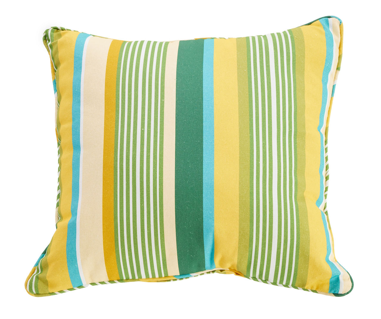 Green Yellow Stripe Throw Pillow