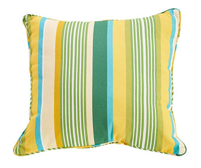 Green & Yellow Stripe Throw Pillow