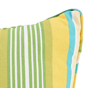 Green & Yellow Stripe Throw Pillow