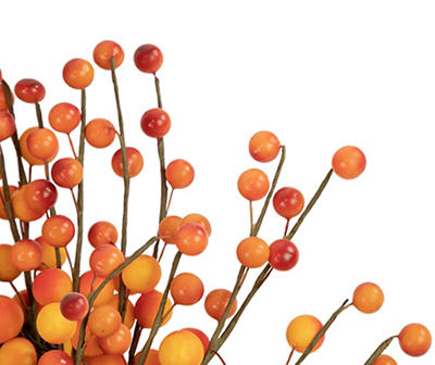 14" Orange & Red Berry Twig Wreath