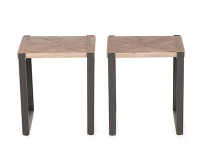 San Marino Wood Look Patio Side Tables, 2- Pack