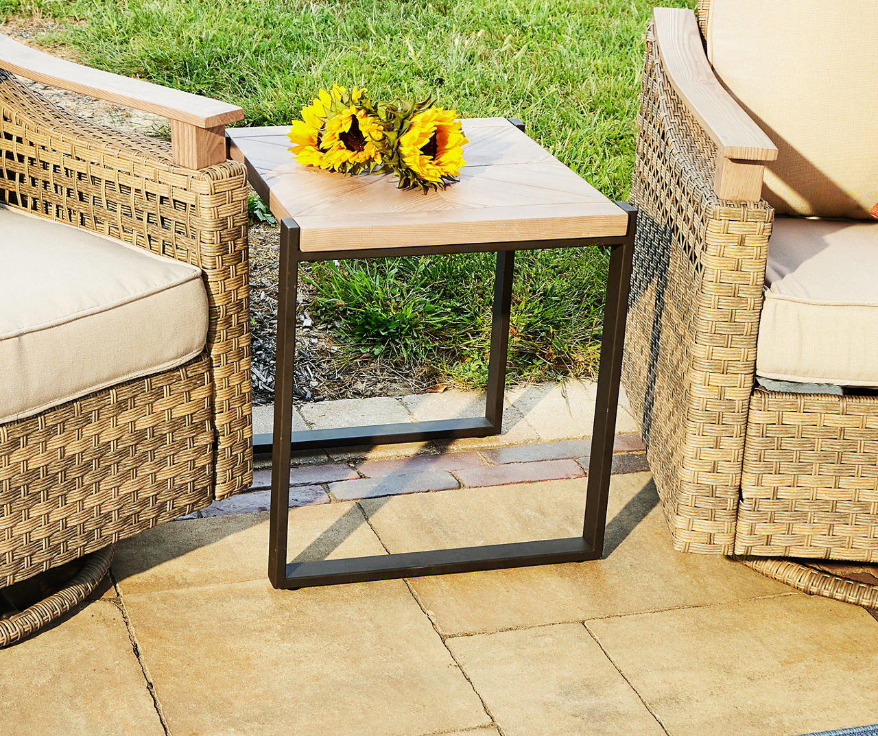 San Marino Wood Look Patio Side Tables 2 Pack