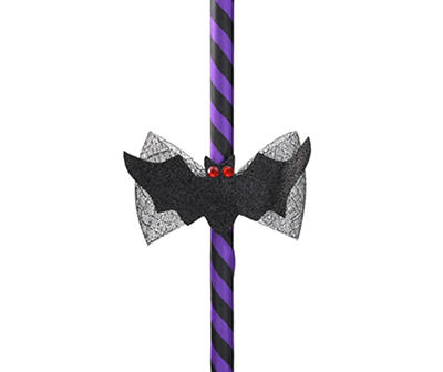 29" Purple & Black Witch Broom Animated Decor