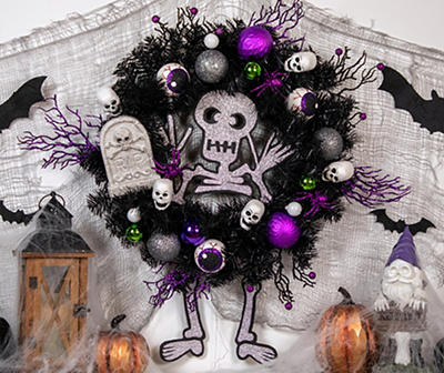 24" Skeleton, Eyeball & Tombstone Wreath