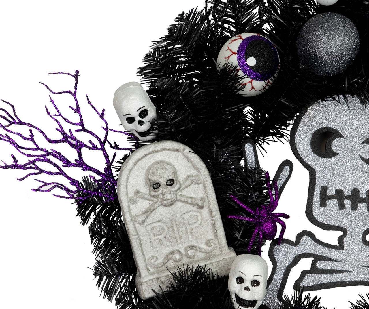 24" Skeleton, Eyeball & Tombstone Wreath