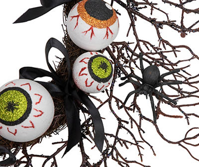 24" Eyeball & Spider Twig Wreath