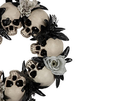 15" Skull, Rose & Chain Wreath