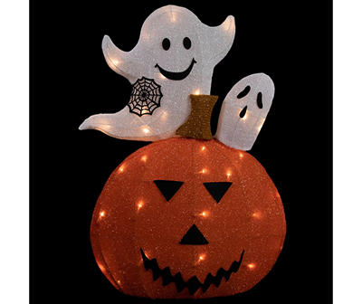 27.5" Ghost & Jack O'Lantern LED Decor
