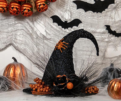 Rose, Berry & Spider Witch Hat Tabletop Decor