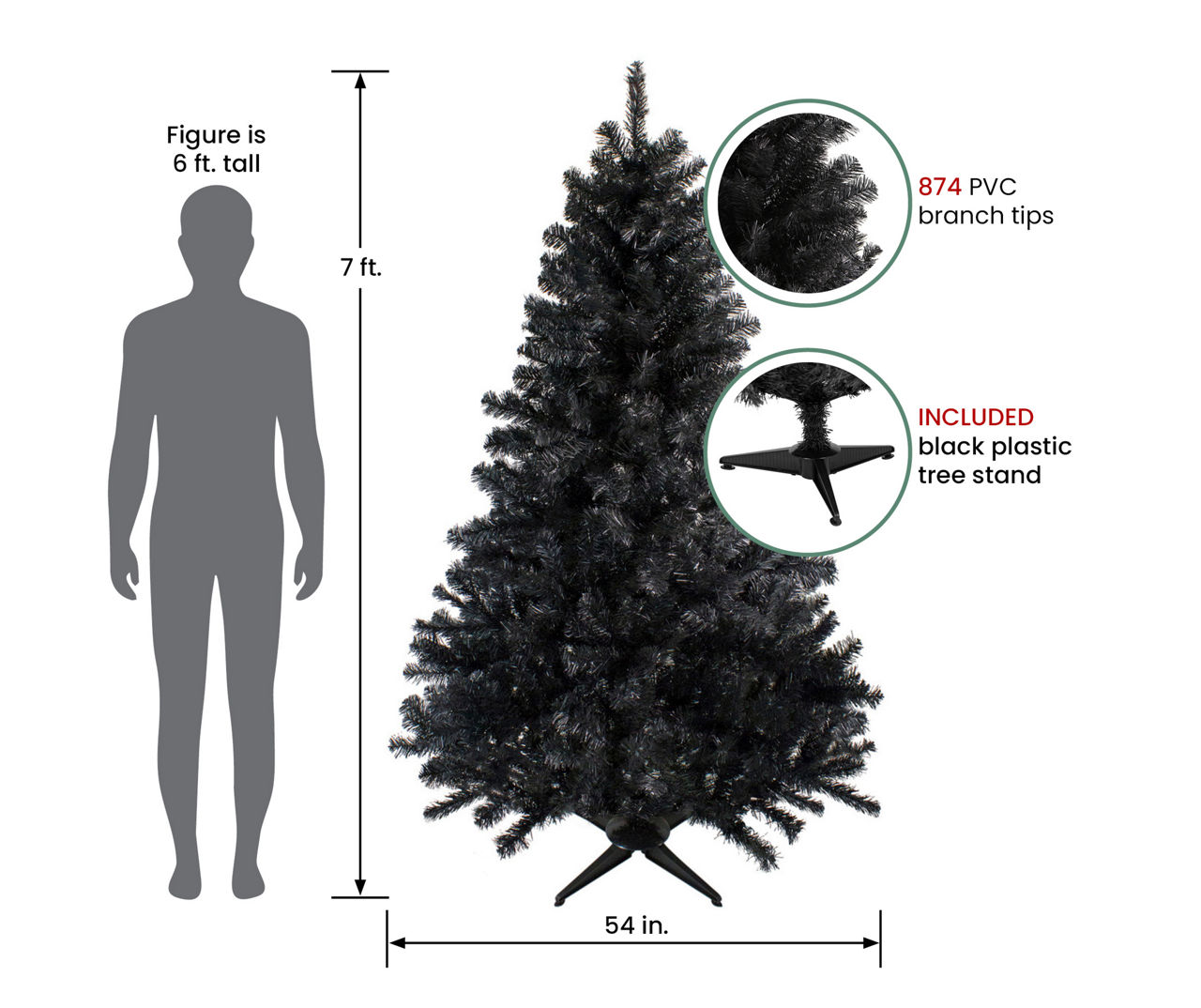 Northlight 7' Black Colorado Spruce Unlit Artificial Tree | Big Lots