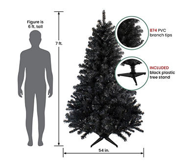 7' Black Colorado Spruce Unlit Artificial Tree