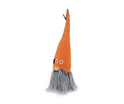 19.7" Boo Orange & Gray Gnome Plush Decor