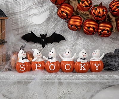"Spooky" Ghost & Pumpkin Tabletop Decor
