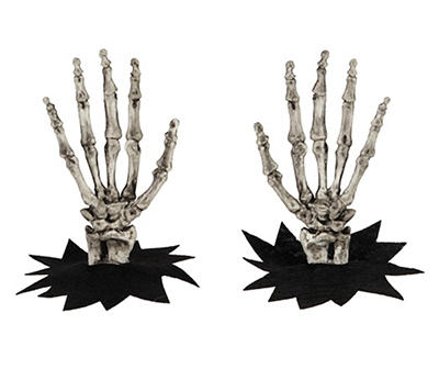 7" Skeleton Hand Window Decor, 2-Pack