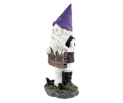 "Keep Out" Skeleton Gnome Tabletop Decor