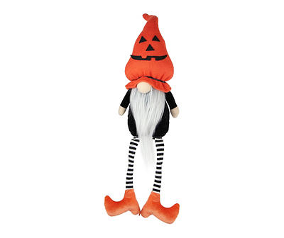 22" Jack O'Lantern Hat Gnome Plush Shelf Sitter
