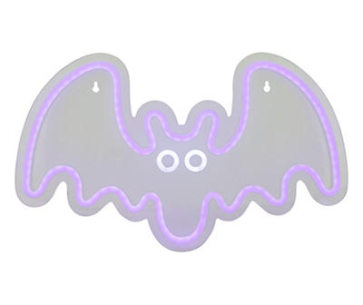 9" Purple LED Neon Bat Window Silhouette