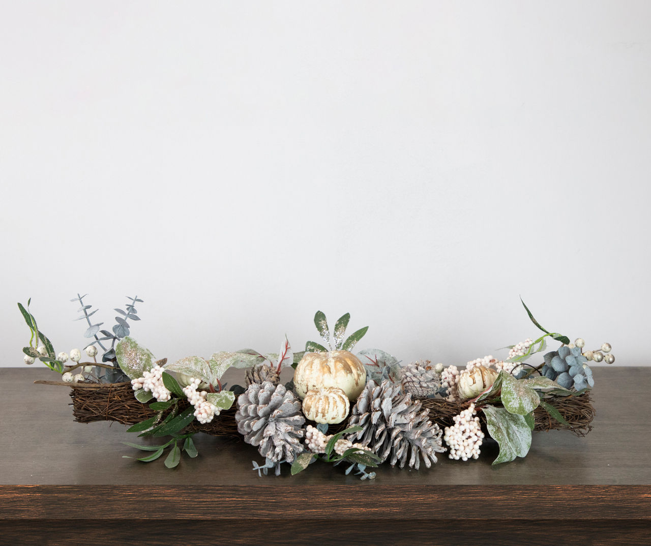 Pumpkin, Pinecone & Berry Twig Centerpiece