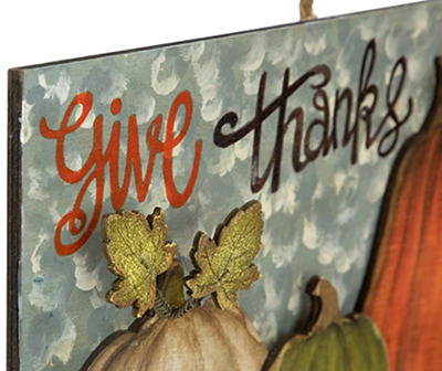 "Give Thanks" Pumpkin Trio Wall Decor