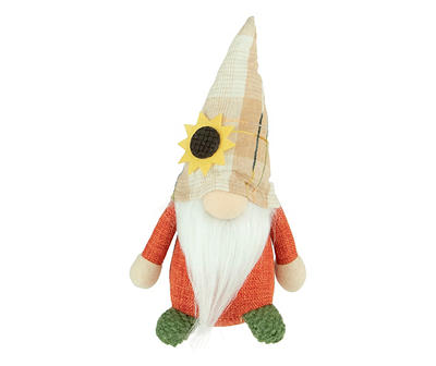 Sunflower & Plaid Hat Gnome Tabletop Decor