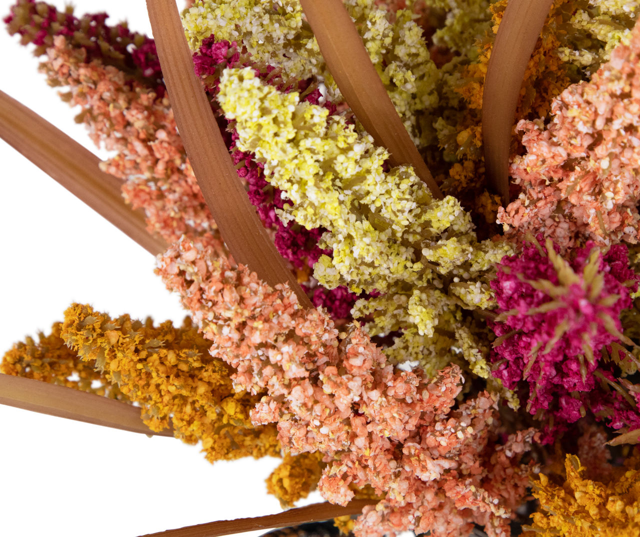 Orange, Pink & White Heather Arrangement in Galvanized Metal Canister