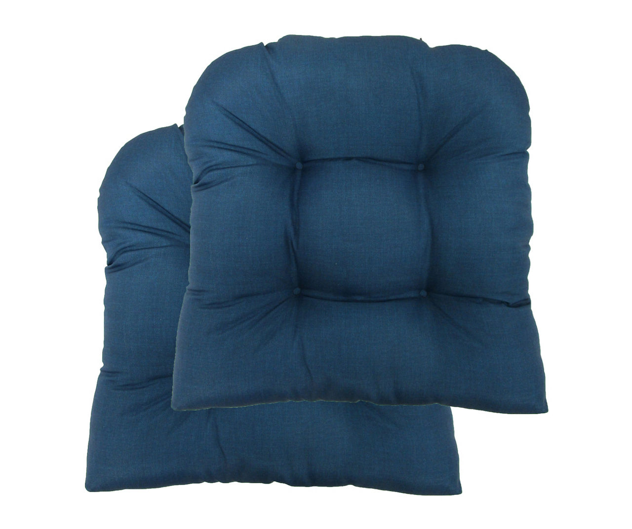 Mainstays Textured Chair Seat Pad (Chair Cushion), Navy Color, 4-Piece Set,  15.5 L x 16 W