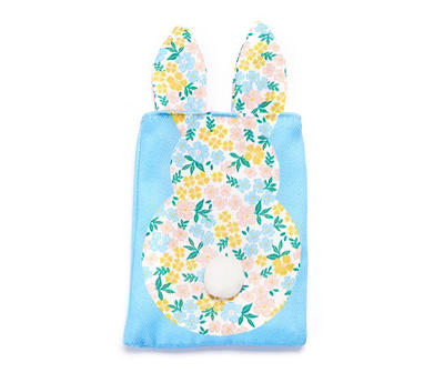 Blue Floral Bunny Fabric Utensil Holder