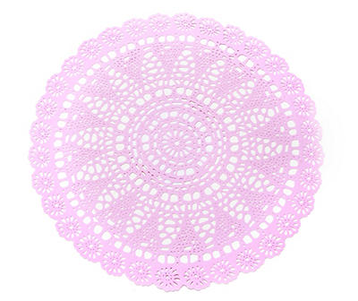 Lilac Crochet-Style Cutout Round Vinyl Placemat