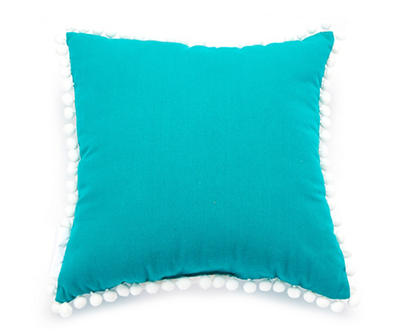 Green & White Cockatoo Square Throw Pillow