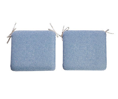 Beige & Blue Diamond Reversible Outdoor Seat Pads, 2-Pack