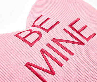 "Be Mine" Light Pink Corduroy Heart Decorative Pillow