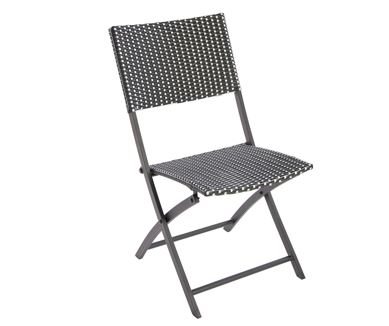 Real Living Amanda Black & White Wicker Outdoor Folding Chair Big Lots