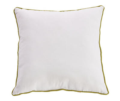 Illustrative Floral Embroidered Outdoor Throw Pillow