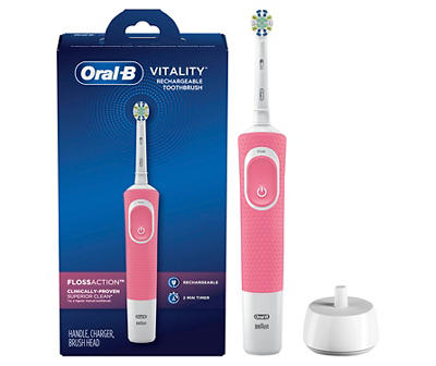 Vitality Pink Flossaction Rechargeable Electric Toothbrush