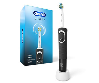 Vitality Black Flossaction Rechargeable Electric Toothbrush