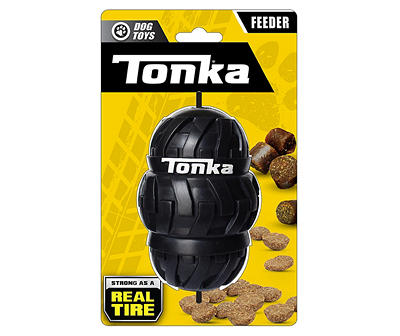 Black Tonka Tire Tri-Stack Treat Feeder Dog Toy