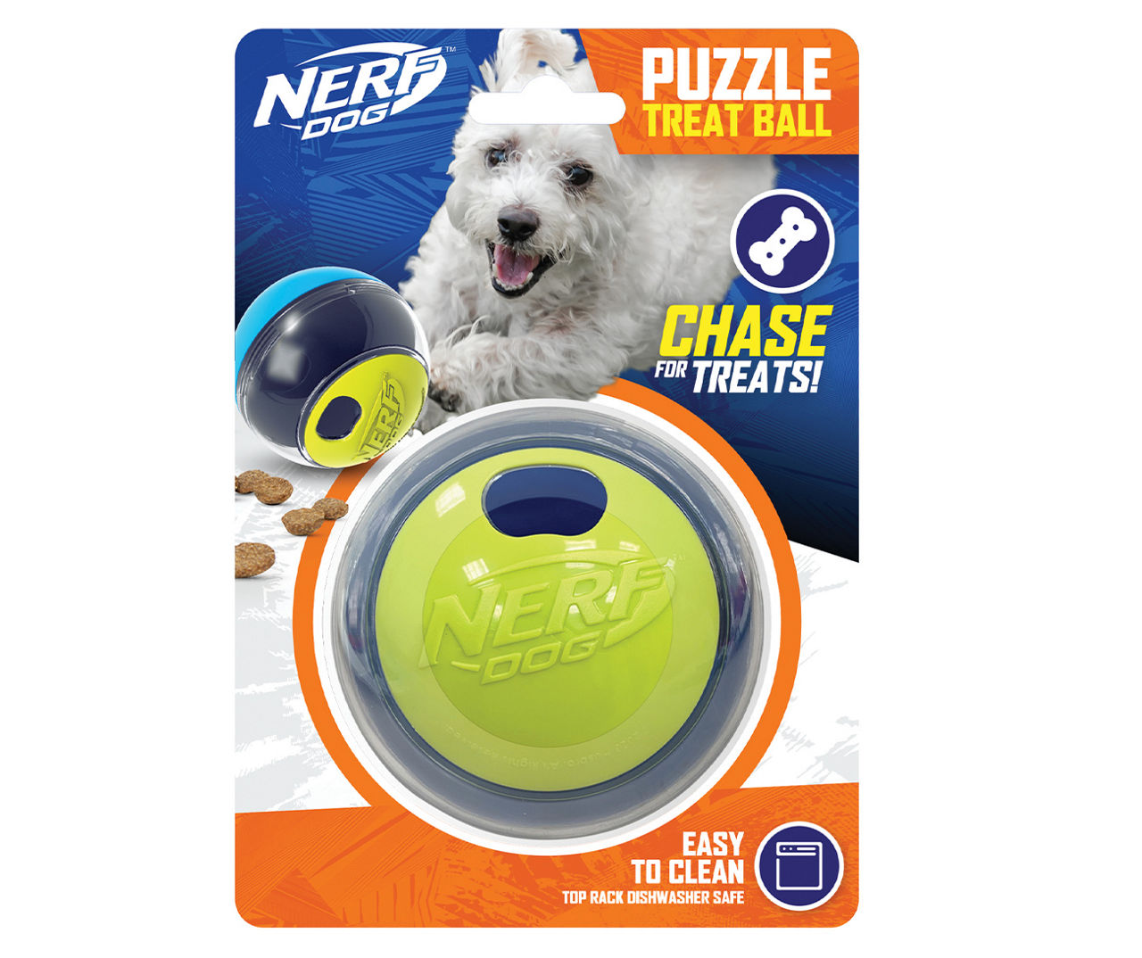 Nerf Dog Puzzle Treat Ball 3.5” Slow Feeder Dog Toy for Small