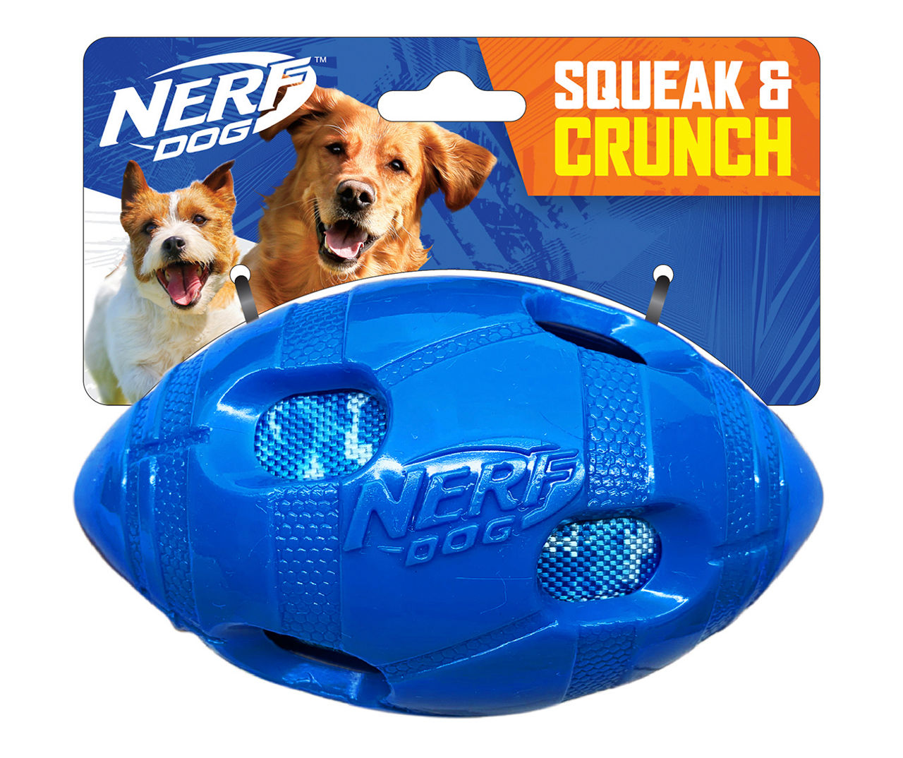 Nerf Blue Squeak Crunch Football Dog Toy Big Lots