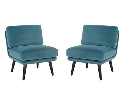Sawyer Emerald Armless Accent Chairs, 2-Pack