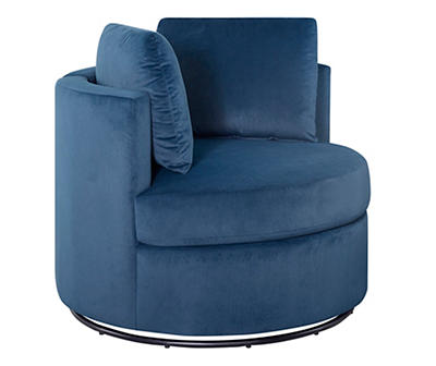 Demi Blue Velvet Swivel Chair