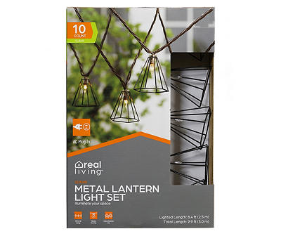 Clear Metal Lantern Light Set, 10-Lights