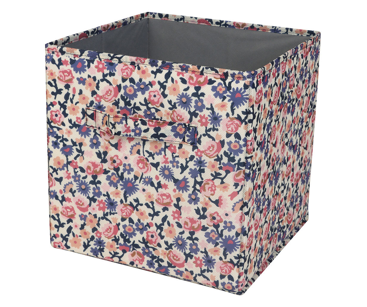 11" Blue, Pink & White Floral Fabric Bin Big Lots