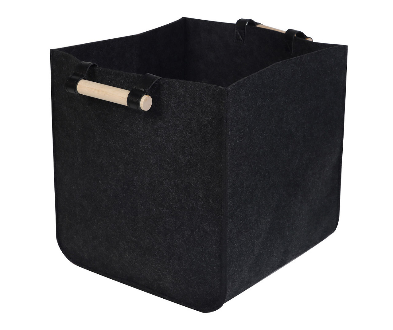 13" Felt Fabric Bin with Wooden Handles Big Lots