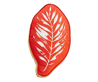 Coral Leaf Outdoor Throw Pillow