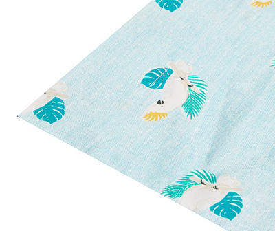 Tropicoastal Aqua & White Cockatoo Queen 4-Piece Sheet Set