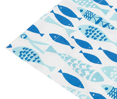 Tropicoastal Blue & Aqua Fish King 4-Piece Sheet Set