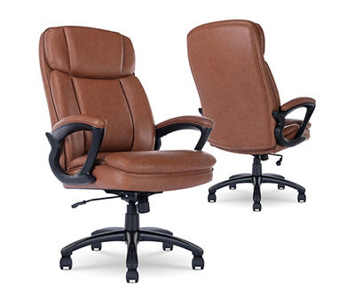 Serta Fairbanks Cognac Big & Tall Bonded Leather Office Chair | Big Lots