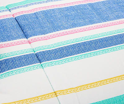 Tropicoastal Blue & Green Stripe King 4-Piece Comforter Set